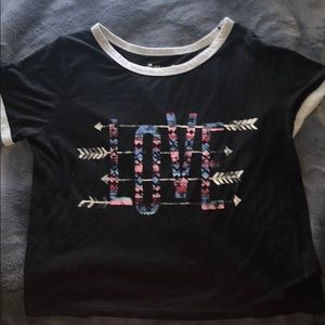 LOVE black crop shirt